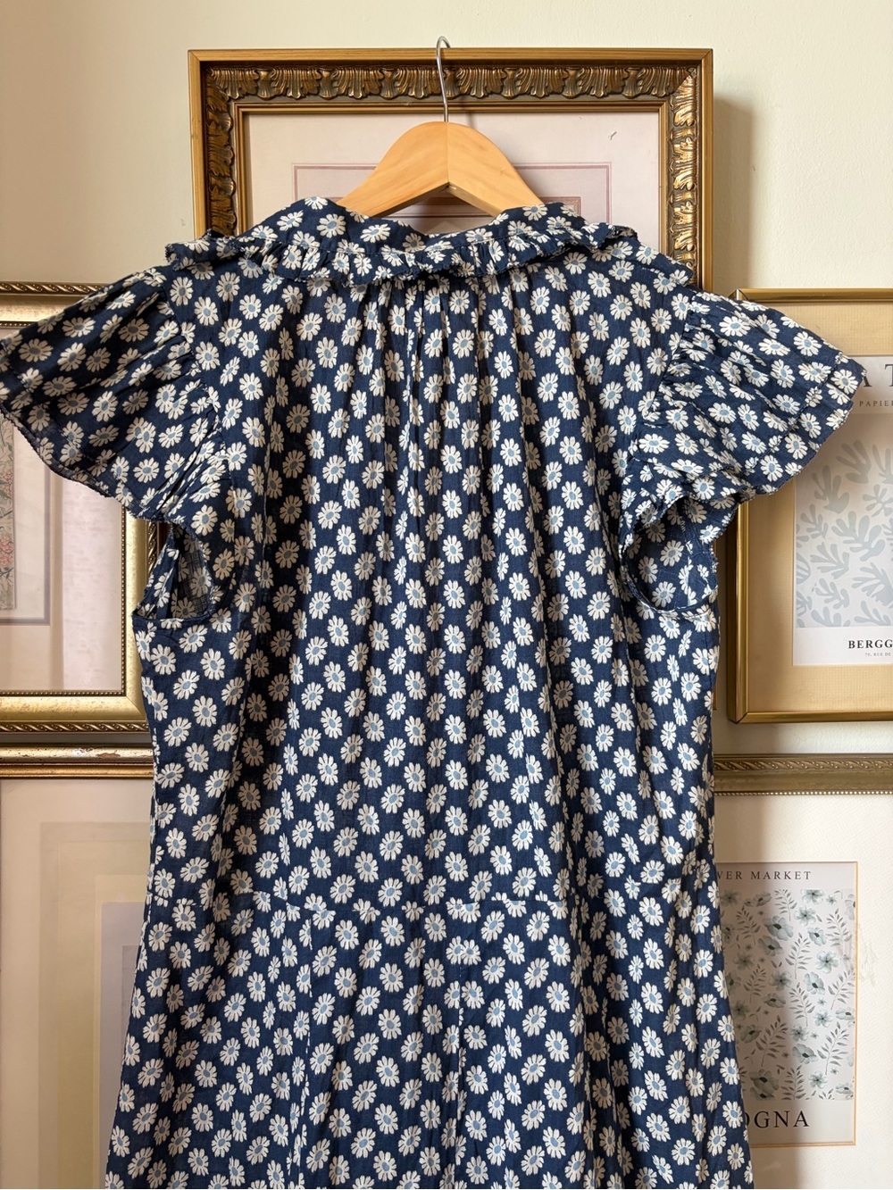 NWT The GREAT Curtsy Dress Blue Floral Large - Picture 11 of 13